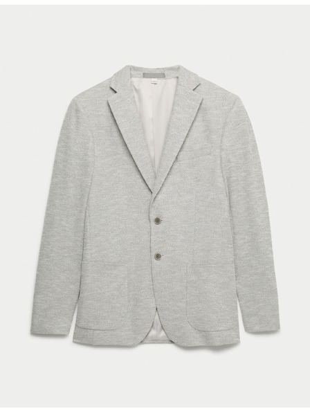 Marks & Spencer Raztegljiv blazer prililegajocega kroja s teksturo Marks & Spencer siva