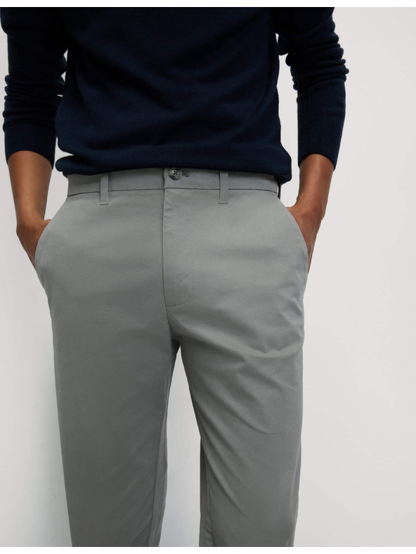 Marks & Spencer Hlače Marks & Spencer stretch chino slim fit sive barve