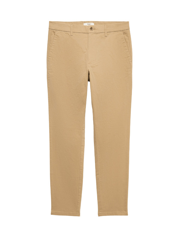 Marks & Spencer Raztegljive hlače chino tankega kroja Marks & Spencer bež