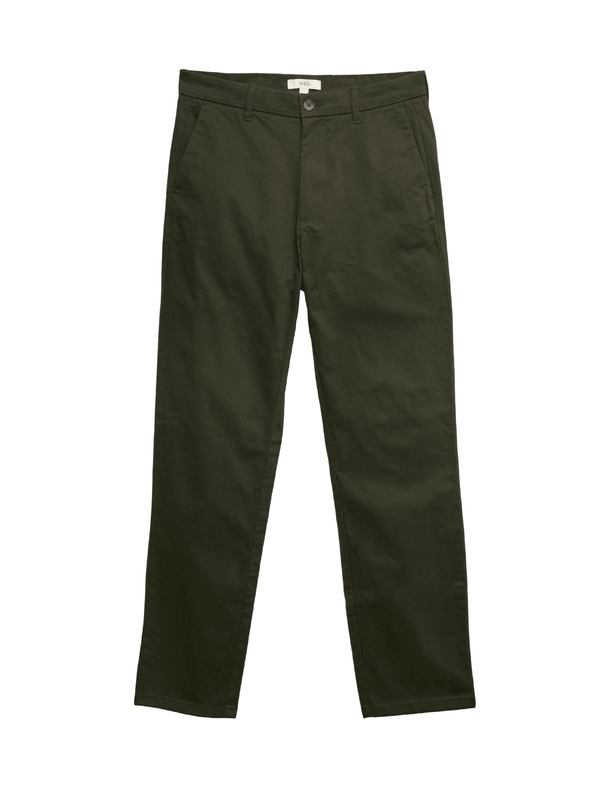 Marks & Spencer Raztegljive hlače chino običajnega kroja Marks & Spencer zelena
