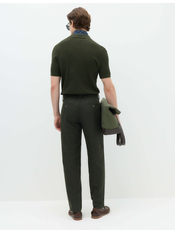 Marks & Spencer Chino hlače iz lanene zmesi, normalen kroj Marks & Spencer zelena