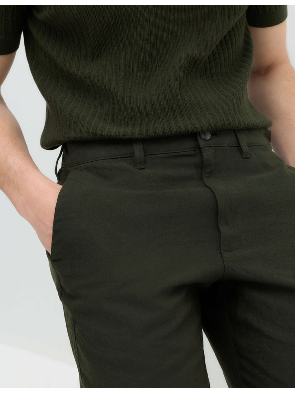 Marks & Spencer Chino hlače iz lanene zmesi, normalen kroj Marks & Spencer zelena