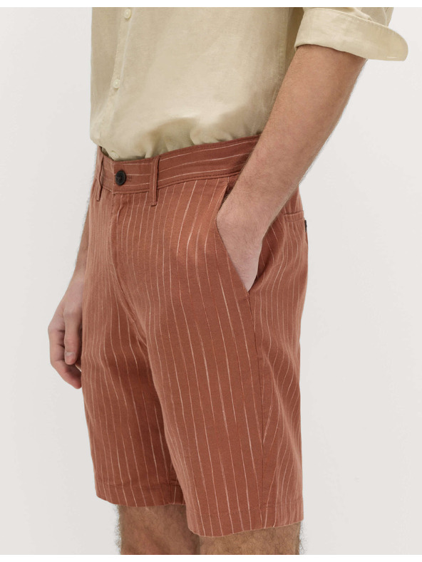 Marks & Spencer Chino kratke hlače, iz lanene zmesi Marks & Spencer rjava