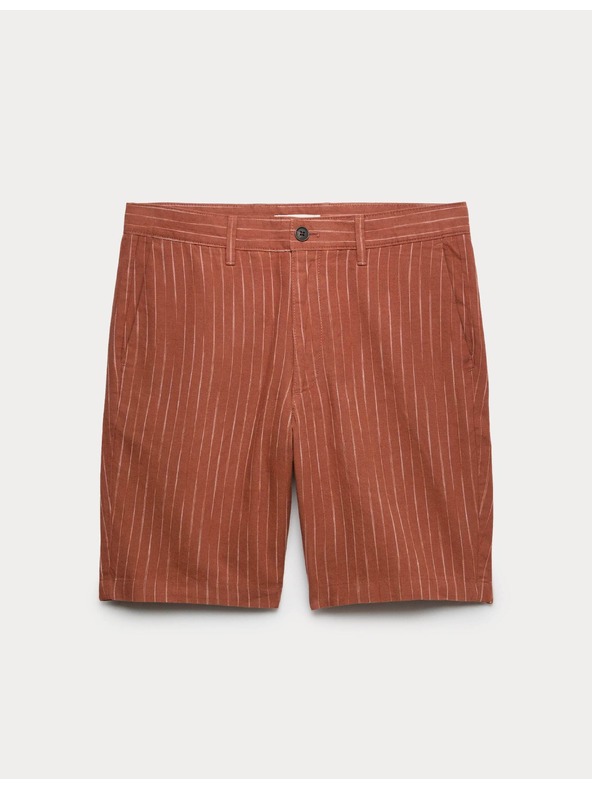 Marks & Spencer Chino kratke hlače, iz lanene zmesi Marks & Spencer rjava