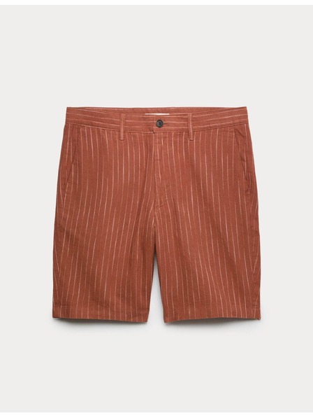 Marks & Spencer Chino kratke hlače, iz lanene zmesi Marks & Spencer rjava