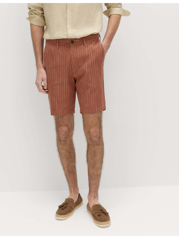 Marks & Spencer Chino kratke hlače, iz lanene zmesi Marks & Spencer rjava