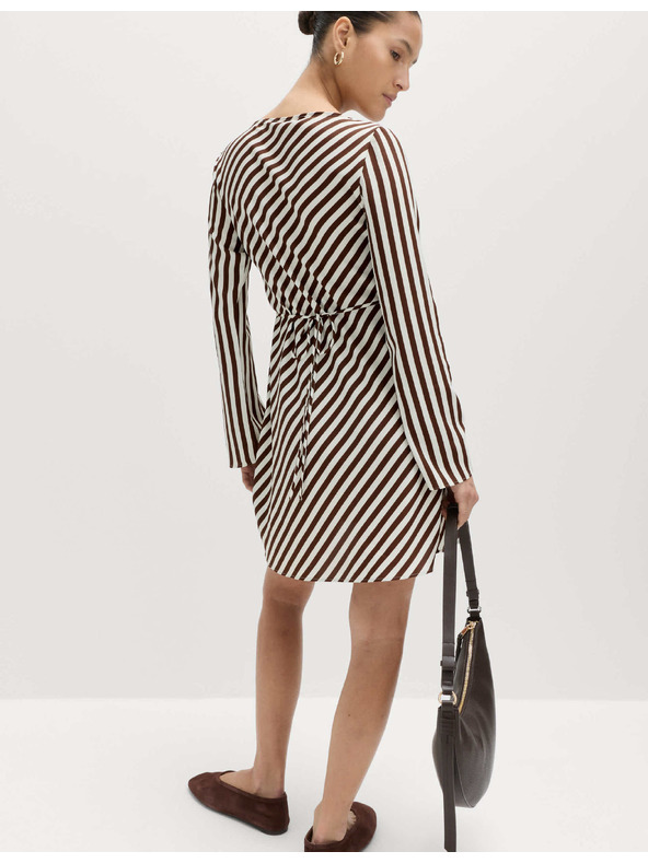 Marks & Spencer Progasta tekoča mini obleka z dolgimi rokavi Marks & Spencer rjava