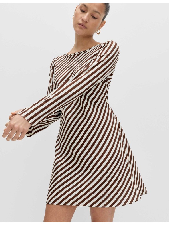 Marks & Spencer Progasta tekoča mini obleka z dolgimi rokavi Marks & Spencer rjava