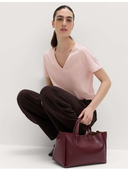 Marks & Spencer Majica iz čistega bombaža z V izrezom Marks & Spencer roza