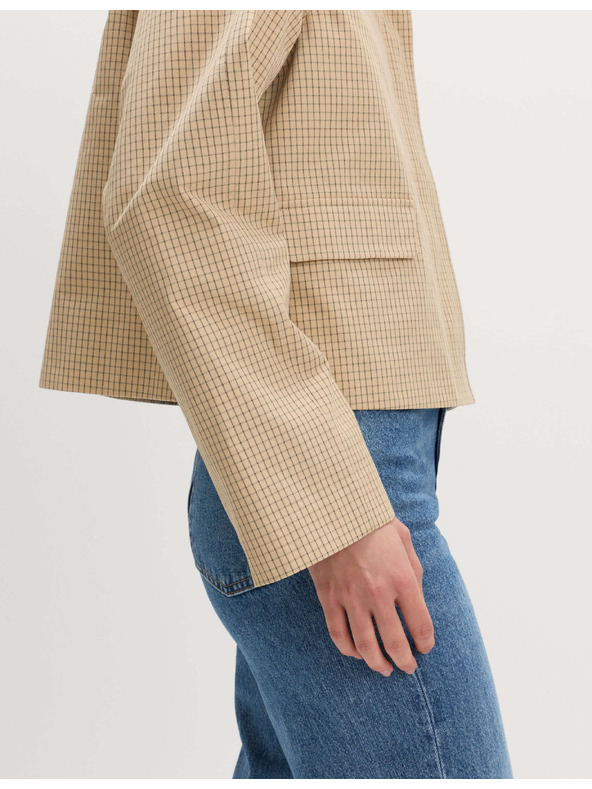 Marks & Spencer Kratka jakna iz materiala Gingham na gumbe Marks & Spencer smetanast