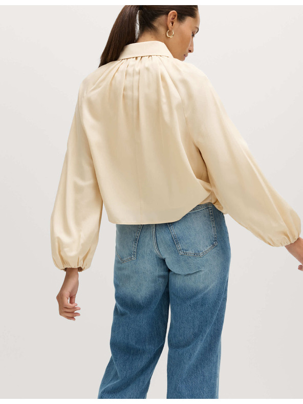 Marks & Spencer Plisirana jakna bomber, iz čistega materiala Lycocell™ Marks & Spencer smetanast