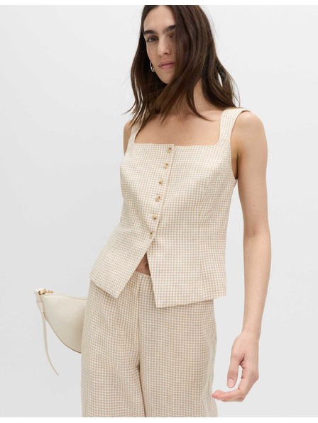 Marks & Spencer Telovnik iz Gingham materiala iz čistega lanu Marks & Spencer večbarven