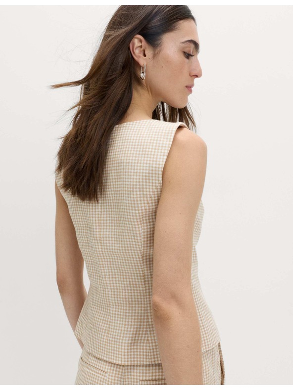 Marks & Spencer Telovnik iz Gingham materiala iz čistega lanu Marks & Spencer večbarven