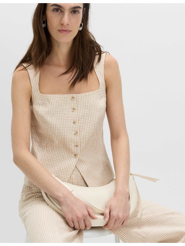 Marks & Spencer Telovnik iz Gingham materiala iz čistega lanu Marks & Spencer večbarven