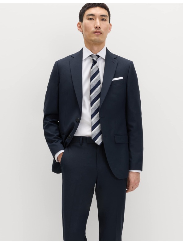Marks & Spencer Temno modre moške formalne hlače Marks & Spencer
