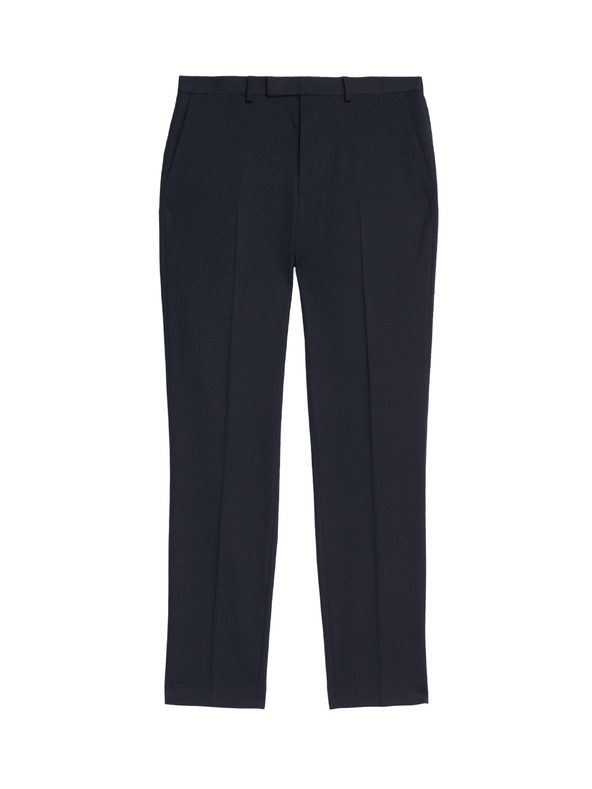 Marks & Spencer Temno modre moške formalne hlače Marks & Spencer