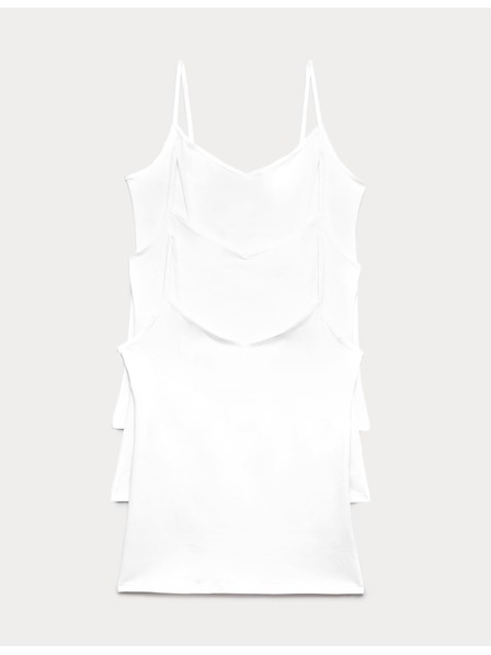 Marks & Spencer Tank top z visokim deležem bombaža, 3 kosi Marks & Spencer bela