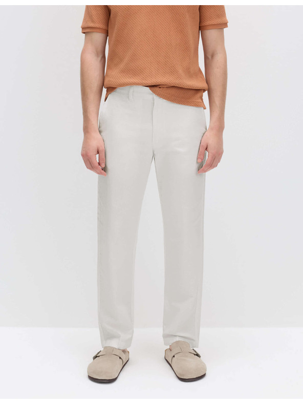 Marks & Spencer Chino hlače iz lanenega mešanca, normalen kroj Marks & Spencer bež