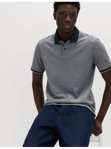 Marks & Spencer Polo majica Pique s poudarjenimi robovi The Ultimate Marks & Spencer mornarsko modra