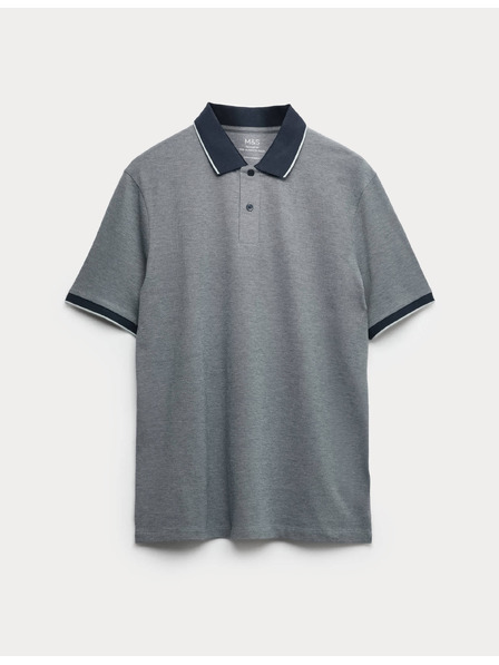 Marks & Spencer Polo majica Pique s poudarjenimi robovi The Ultimate Marks & Spencer mornarsko modra