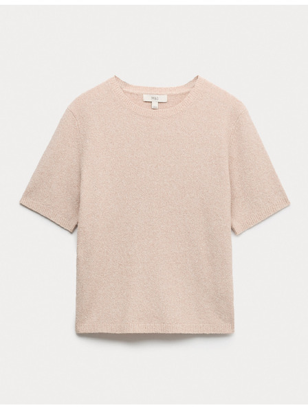 Marks & Spencer Pletenina top ozkega kroja bukle z visoko vsebnostjo bombaža Marks & Spencer kremna