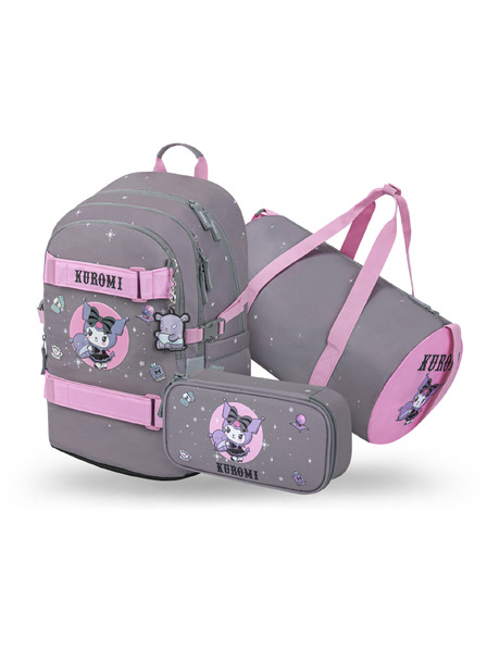 BAAGL  BAAGL SET 3 Skate Kuromi Grey: batoh, penal, športna torba GRS
