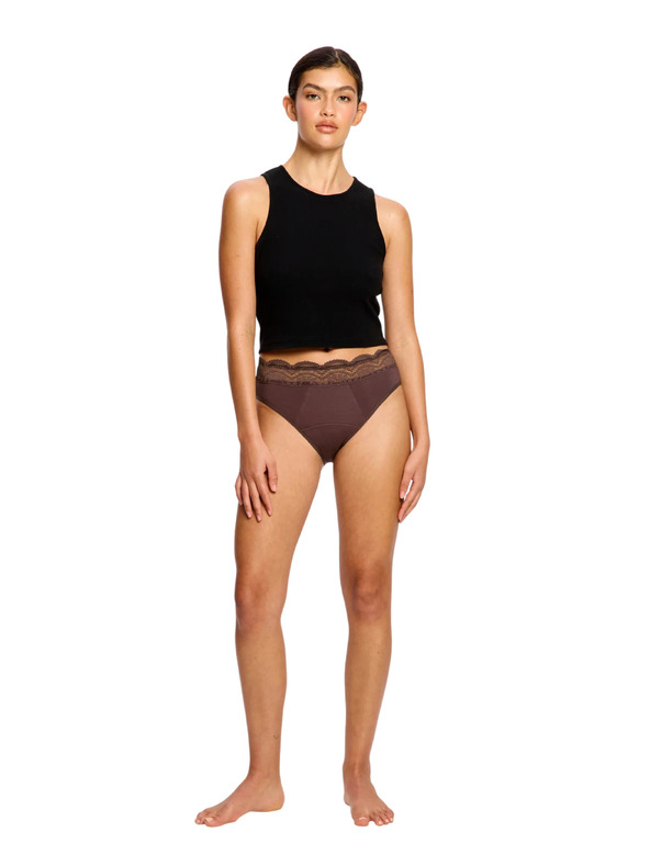 Modibodi Menstruacijske gaćice Modibodi Sensual Hi Waist Bikini Super Mahogany