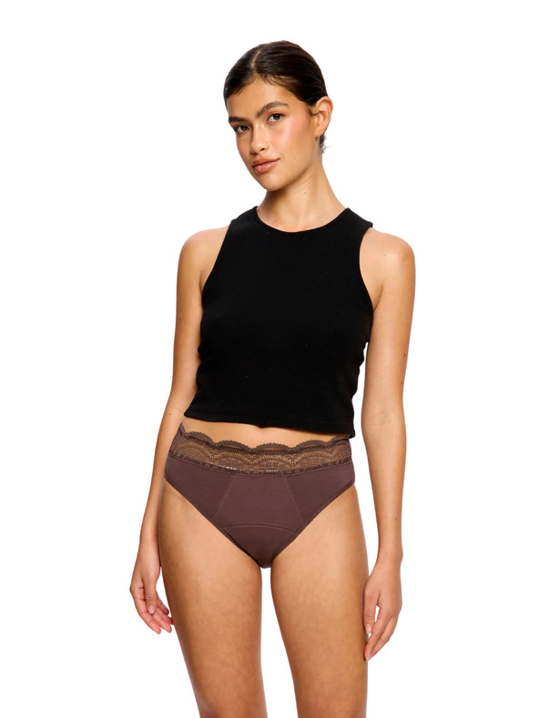 Modibodi Menstruacijske gaćice Modibodi Sensual Hi Waist Bikini Super Mahogany