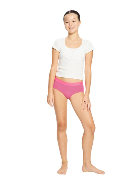 Modibodi Deklešje menstruacijske hlačke Modibodi Teen Hipster Boyleg Moderate Watermelon Pink Sorbet