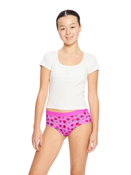 Modibodi Deklešje menstruacijske hlačke Modibodi Teen Hipster Boyleg Moderate Strawberry Sorbet Pink