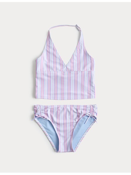 Marks & Spencer 2-delni prugasti tankini (6–16 let) Marks & Spencer rožnata