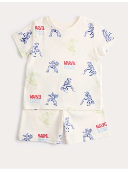 Marks & Spencer Bombažna pižama z vzorcem Marvel™ (3–12 let) Marks & Spencer smetanova
