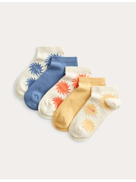 Marks & Spencer Kratke nogavice Trainer Liners™ z visokim deležem bombaža, 5 parov v paketu (6 majhno – 7 veliko) Marks & Spencer smetanova