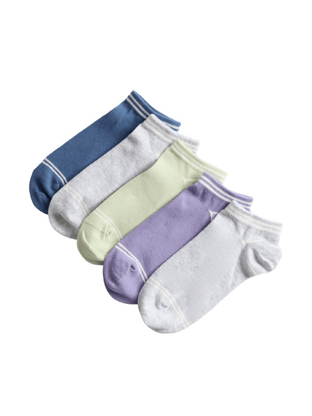 Marks & Spencer Kratke nogavice Trainer Liners™ z visokim deležem bombaža, 5 parov v paketu (6 majhno – 7 veliko) Marks & Spencer siva