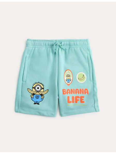 Marks & Spencer Kratke hlače z visokim deležem bombaža in grafiko Minions™ (2–8 let) Marks & Spencer zelena
