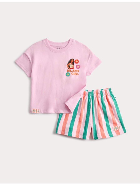 Marks & Spencer Dvodielna kompletna obleka z motivom Moana™ iz čiste bombaže (2–8 let) Marks & Spencer rožnata