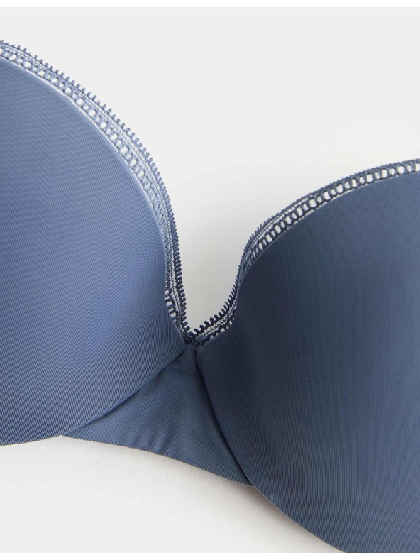 Marks & Spencer Balkonski nedrček push-up Boston iz mikrovlakna s kostci Marks & Spencer moder
