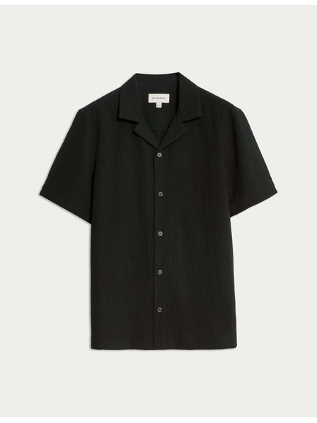 Marks & Spencer Srajca svobodnega kroja s zmečkano strukturo Marks & Spencer črna