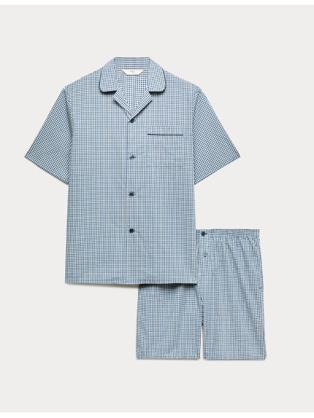 Marks & Spencer Pika pižama kompleta iz čiste bombaže Marks & Spencer modra