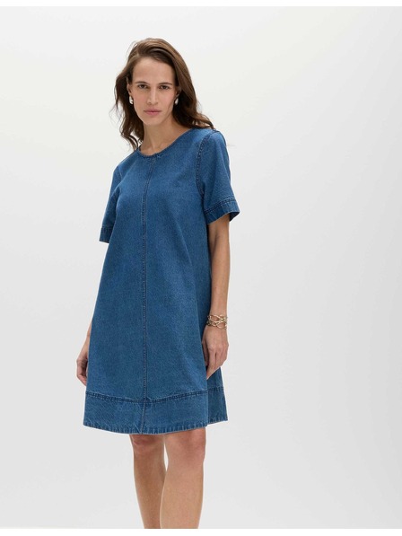 Marks & Spencer Tekoča denimova mini majičnega kroja obleka iz čistega bombaža Marks & Spencer mornarsko modra
