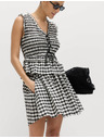 Marks & Spencer Majhno okroglo krilo iz materiala Gingham iz mešanice bombaža Marks & Spencer črna