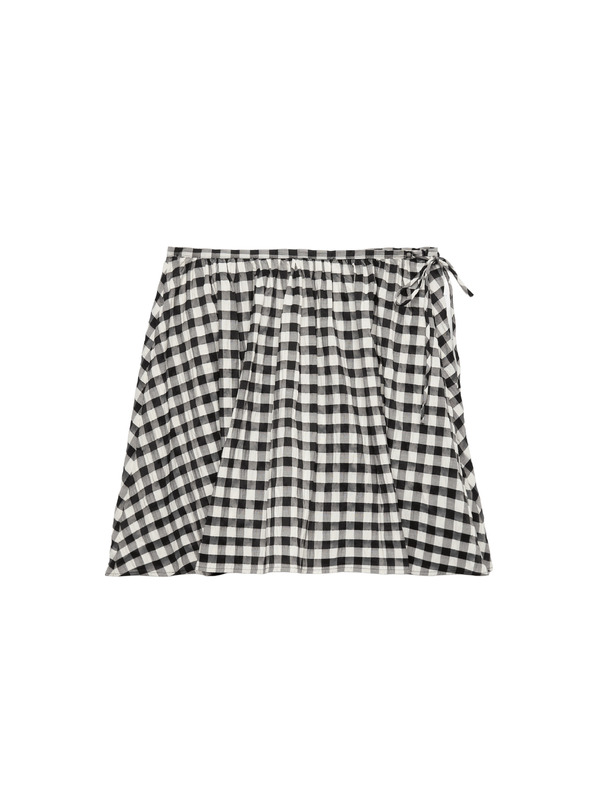 Marks & Spencer Majhno okroglo krilo iz materiala Gingham iz mešanice bombaža Marks & Spencer črna