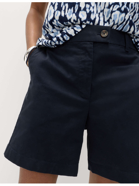Marks & Spencer Chino kratke hlače z visokim pasom z visokim deležem bombaže Marks & Spencer mornarsko modra