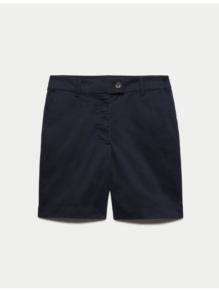 Marks & Spencer Chino kratke hlače z visokim pasom z visokim deležem bombaže Marks & Spencer mornarsko modra