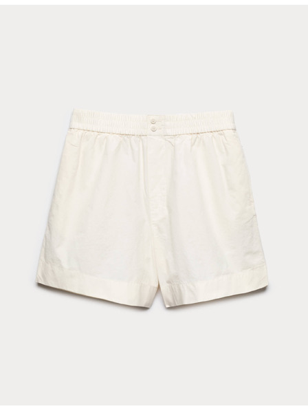 Marks & Spencer Poplin kratke hlače iz čiste bombaže z visokim pasom Marks & Spencer kremna