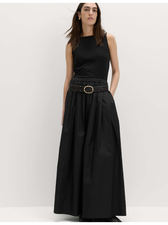 Marks & Spencer Plisirana maxi krila iz čiste bombaže Marks & Spencer črna
