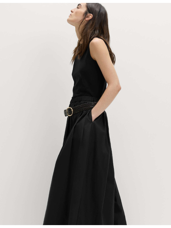 Marks & Spencer Plisirana maxi krila iz čiste bombaže Marks & Spencer črna
