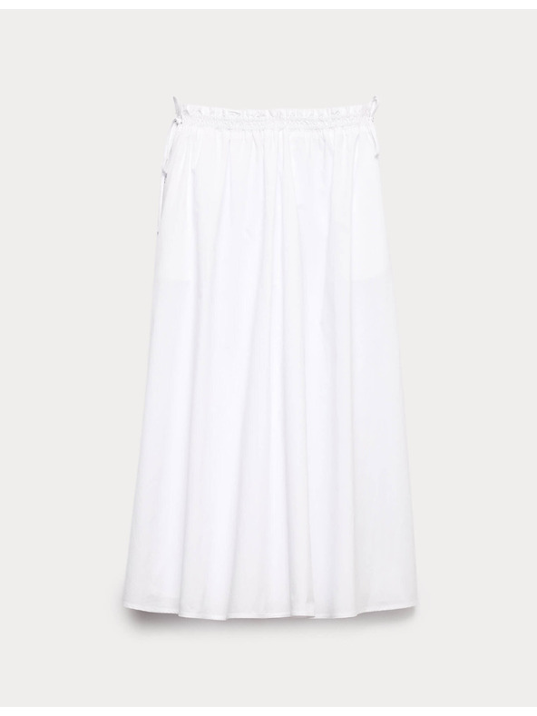 Marks & Spencer Poplin midi krila iz čiste bombaže Marks & Spencer bela