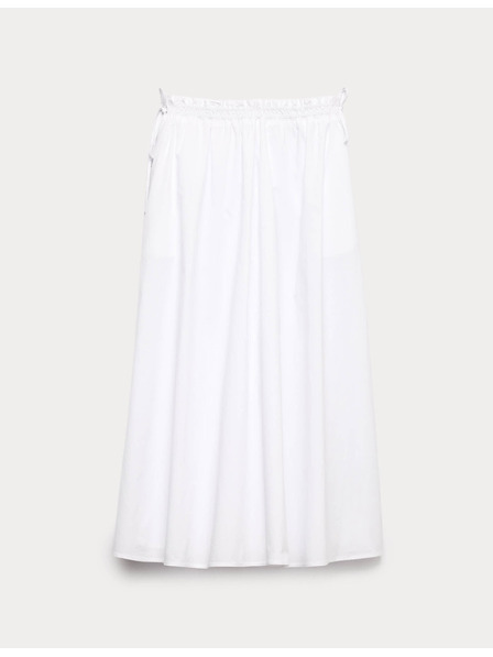 Marks & Spencer Poplin midi krila iz čiste bombaže Marks & Spencer bela