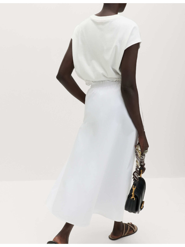 Marks & Spencer Poplin midi krila iz čiste bombaže Marks & Spencer bela